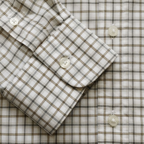 HICKEY FREEMAN White Check Sport Shirt Medium M - Picture 5 of 7